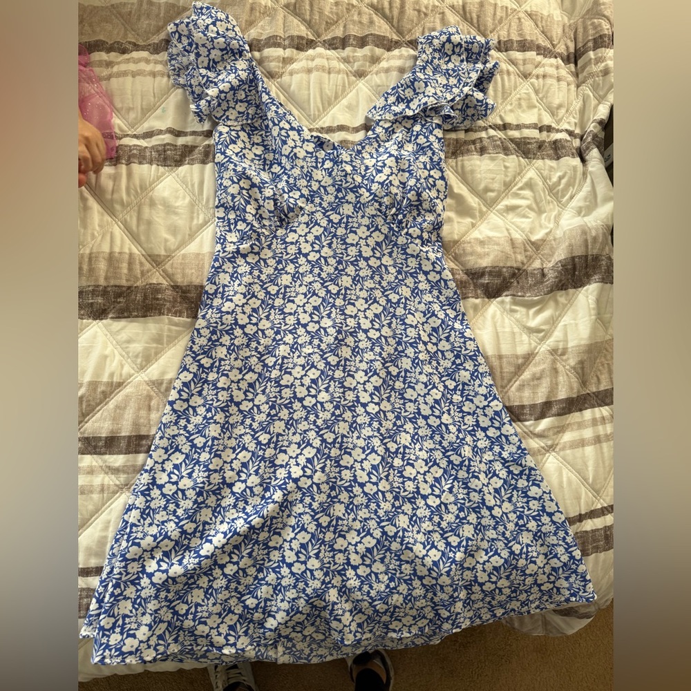 Altar'd State Blue and White Floral  Dress